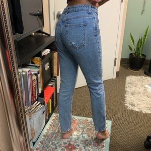 ZARA DENIM Light wash mom jeans
